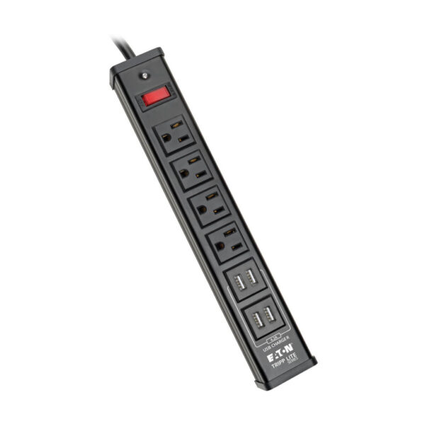 1d7d18744381fc6e28db06f3e3b455ab Tripp Lite TLM446USBB surge protector Black 4 AC outlet(s) 120 V 1,83 m