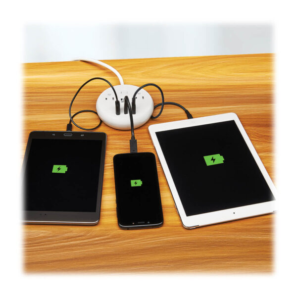 Tripp Lite series Safe-IT 57W 2-Outlet Surge Protector - 5-15R Outlets, 3 USB Ports, 8 ft. (2.4 m) Cord, 300 Joules, Antimicrobial Protection, White