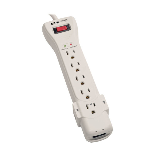 Tripp Lite series Protect It! 7-Outlet Surge Protector, 15 ft. (4.57 m) Cord, 2520 Joules, Fax/Modem Protection, RJ11