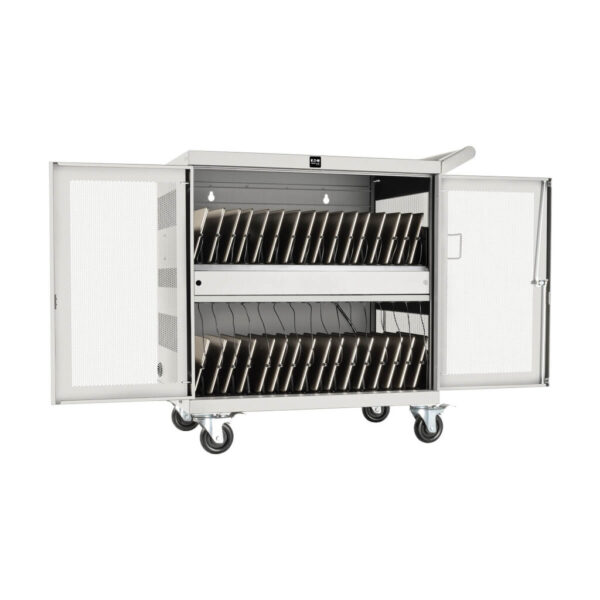 Tripp Lite series Multi-Device Charging Cart, 32 USB Ports, iPad and Android Tablets, Wall-Mount Option, White