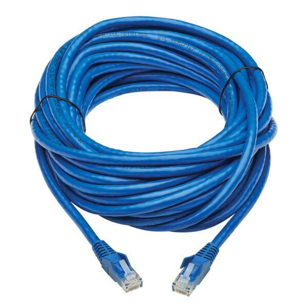 1dec897b843f3682f2b041a3de53d364 Tripp Lite series Cat6 Gigabit Snagless Molded UTP Ethernet Cable (RJ45 M/M), PoE, CMR-LP, Blue, 30 ft. (9.14 m), TAA