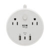 Tripp Lite series Safe-IT 30W 2-Outlet Surge Protector - 5-15R Outlets, 3 USB Ports, 6 ft. (1.8 m) Cord, 300 Joules, Antimicrobial Protection, White