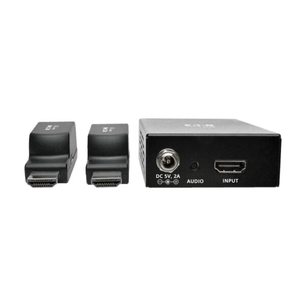 1e1d8c8049e44dea6b68d3444e69e921 Tripp Lite series 2-Port HDMI over Cat5/6 Extender Kit, Box-Style Transmitter, 2 Mini Receivers, PoC, Up to 100 ft. (30 m), TAA
