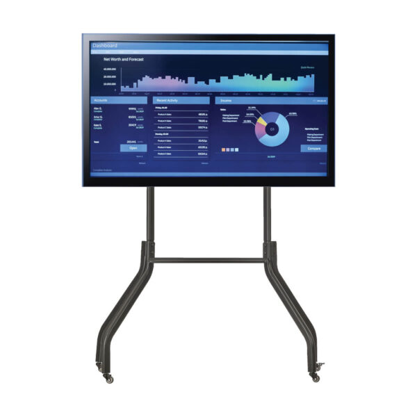 Tripp Lite series Rolling TV Cart for 42” to 65” Displays, Wide Legs, Locking Casters
