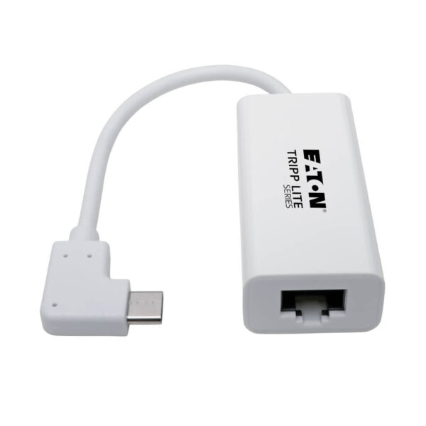 Tripp Lite series USB-C to Gigabit Network Adapter with Right Angle USB-C, Thunderbolt 3 Compatibility - White