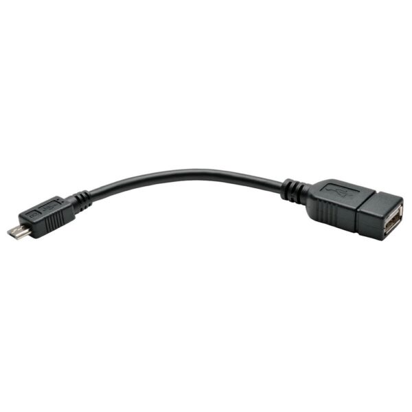 1ea41679eb879db3be06fe2161f65194 Tripp Lite series Micro USB to USB OTG Host Adapter Cable, 5-Pin Micro USB B to USB A M/F, 6-in. (15.24 cm)