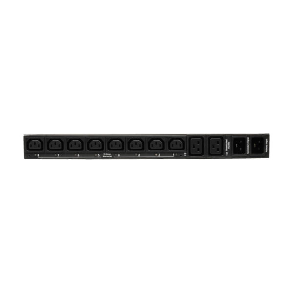 1eb00f95ddc78f4920c51ecc20f64698 Tripp Lite series 3.8kW Single-Phase Local Metered Automatic Transfer Switch PDU, Two 200-240V C20 Inlets, 8 C13 & 2 C19 Outputs, 1U, TAA