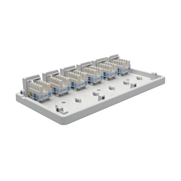 1ec14033e71ba123583e88a8df326007 Tripp Lite series Pre-Configured Unshielded Cat6 6-Port Surface-Mount Box, 110 IDC, RJ45, White, TAA