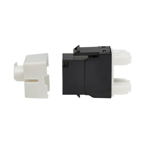 1f08ab262114a59965d66acb89ad4f57-2 Tripp Lite series Cat6a Keystone Jack - 4PPoE Compliant, 110/Krone, 568A/B, RJ45 Ethernet, Black, TAA