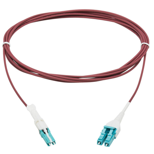 1f532141c07a96c5f4d8c86b9ad56ae5 Tripp Lite series 400G Duplex Multimode 50/125 OM4 Fiber Optic Cable (CS-PC/LC-PC), Round LSZH Jacket, Magenta, 5 m