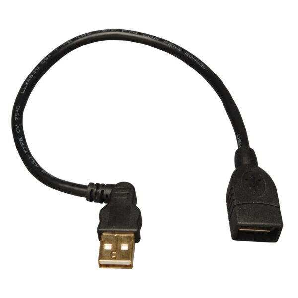 Tripp Lite series USB Extension Cable (USB-A Right-Angle M to USB-A F), 10-in. (25.4 cm)