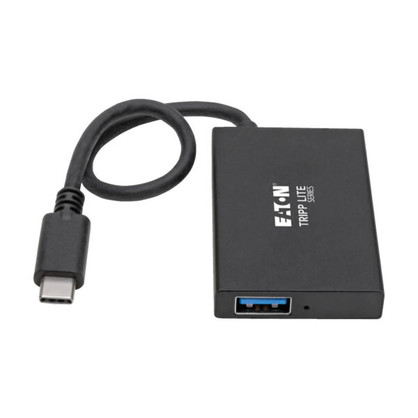 1f9f9d501d8df0efd263511b526f5960 Tripp Lite series 4-Port USB-C Hub, USB 3.x Gen 2 (10Gbps), 4x USB-A Ports, Thunderbolt 3 Compatible, Aluminum Housing, Black