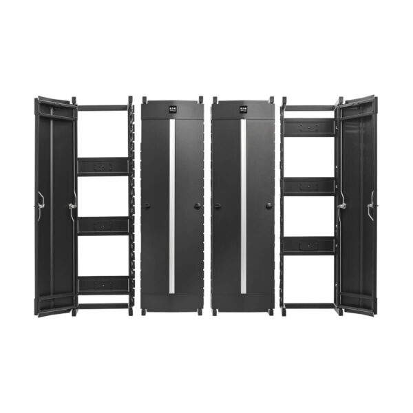 1fafc98781874d547ce18a623c60290c Tripp Lite series High-Capacity Vertical Cable Manager - Deep Double Finger Duct with Cover, Double Sided, 12 in. Wide, Black, 7 ft. (2.2 m)