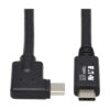 Tripp Lite series USB-C Cable (M/M) - USB 3.2 Gen 2 (10 Gbps), 5A (100W) Rating, Thunderbolt 3 Compatible, Right-Angle Plug, 1 m (3.3 ft.)