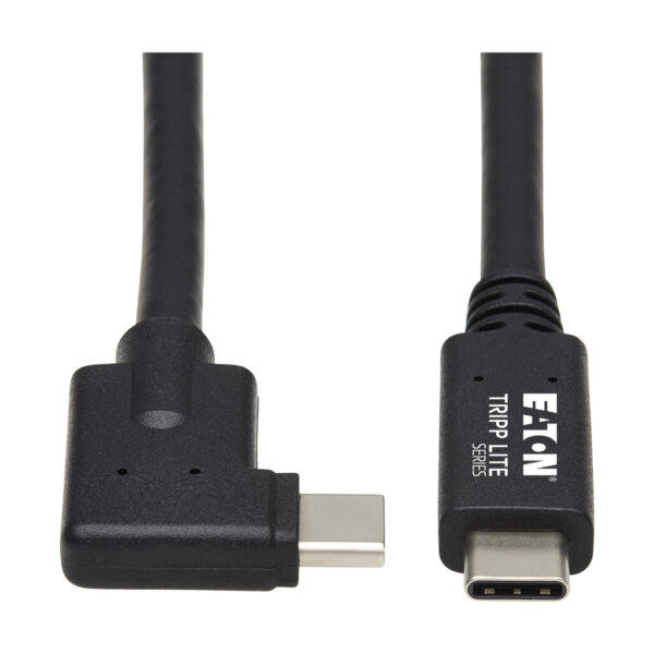Tripp Lite series USB-C Cable (M/M) - USB 3.2 Gen 2 (10 Gbps), 5A (100W) Rating, Thunderbolt 3 Compatible, Right-Angle Plug, 1 m (3.3 ft.)