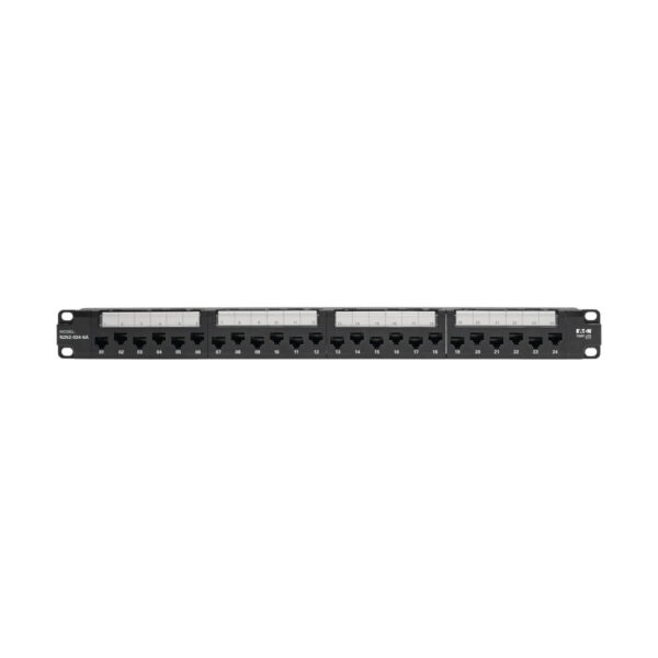 Tripp Lite series 24-Port 1U Rack-Mount Cat6a 110 Patch Panel with Cable Management Bar, 110 Punchdown, RJ45, TAA