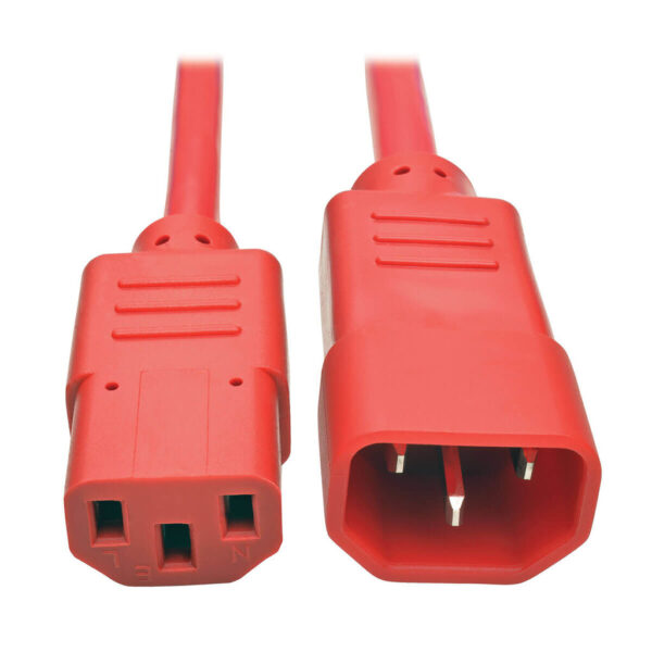 Tripp Lite series Heavy-Duty PDU Power Cord, C13 to C14 - 15A, 250V, 14 AWG, 2 ft. (0.61 m), Red