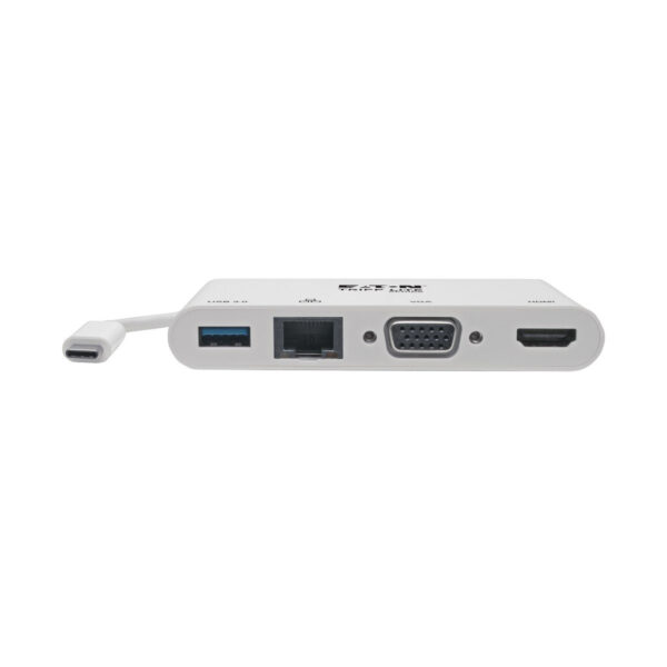 1ff5093bd560bbe2283fe645865b7e8a Tripp Lite series USB-C Multiport Adapter - 4K HDMI, VGA, USB 3.x (5Gbps) Hub Port, GbE, HDCP, White