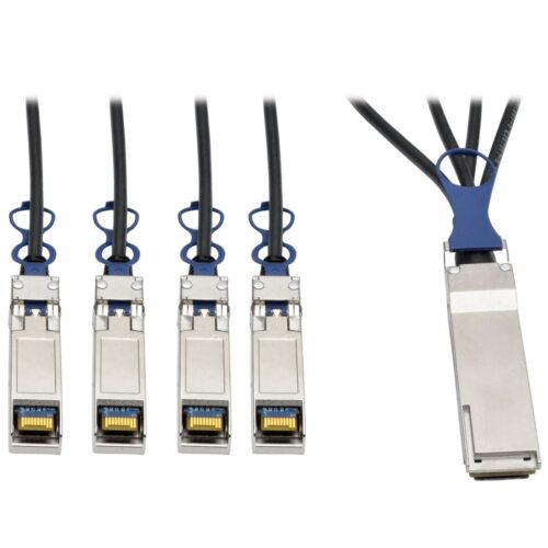 Tripp Lite series QSFP+ to 10 GbE SFP+ Passive DAC Breakout Cable (M/M), QSFP+ to (x4) SFP+, Compatible to Cisco QSFP-4SFP10G-CU3M, 3M (9.84 ft.)