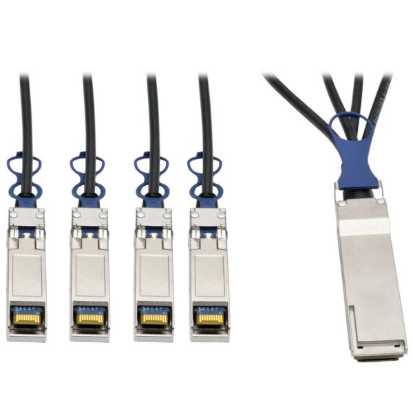 2000b3c1a0beb1d289523f34340747c8 Tripp Lite series QSFP+ to 10 GbE SFP+ Passive DAC Breakout Cable (M/M), QSFP+ to (x4) SFP+, Compatible to Cisco QSFP-4SFP10G-CU3M, 3M (9.84 ft.)