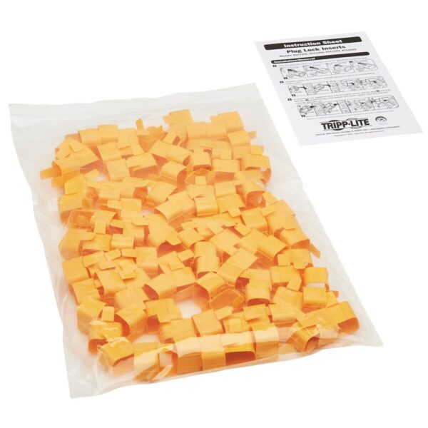 2014498a9a7f51efc2970adec4f37244 Tripp Lite series Plug-Lock Inserts, C19 Power Cord to C20 Outlet, Yellow, 100 Pack