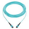 Tripp Lite series 100G Multimode 50/125 OM4 Fiber Optic Cable (12F MPO/MPO-PC F/F), Type-B Polarity, OFNP, Aqua, 10 m (32.8 ft.), TAA