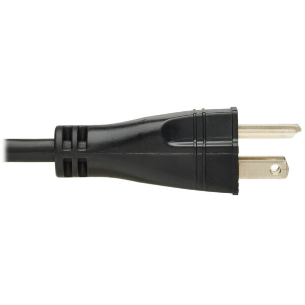Tripp Lite series Safe-IT Antibacterial Hospital-Grade Power Cord, 5-15P to C13 - Green Dot, 13A, 125V, 16 AWG, Black, 6 ft. (1.8 m)
