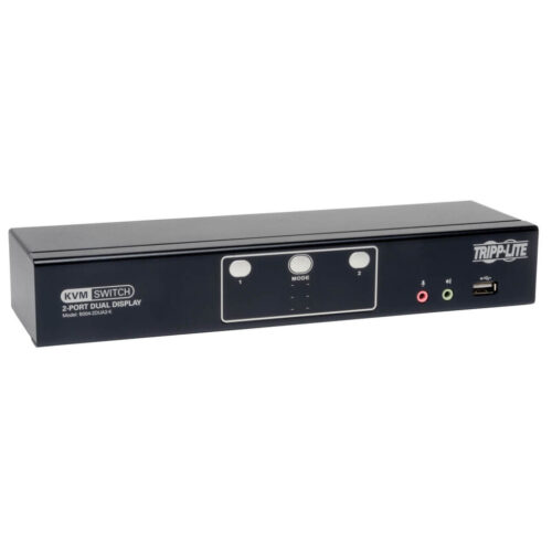 Tripp Lite series 2-Port Dual Monitor DVI KVM Switch, TAA, GSA with Audio and USB 2.0 Hub, Cables included