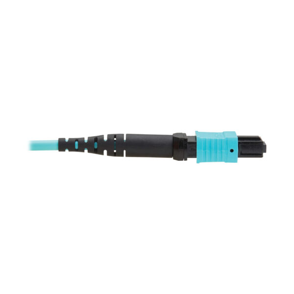 Tripp Lite series 100G Multimode 50/125 OM4 Fiber Optic Cable (12F MPO/MPO-PC F/F), Type-B Polarity, OFNP, Aqua, 3 m (9.8 ft.), TAA