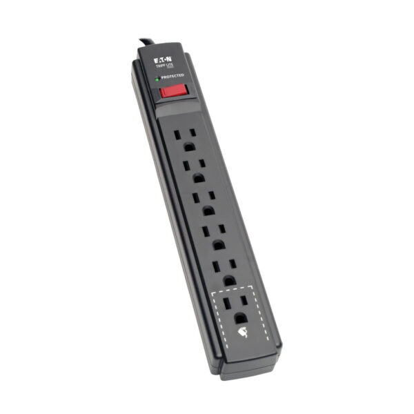 Tripp Lite series Protect It! 6-Outlet Surge Protector, 15 ft. Cord, 1200 Joules, Black Housing