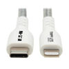216b764b28d22dcceec46e457fe4c205 Tripp Lite series Heavy-Duty USB-C to Lightning Sync/Charge Cable with Status LED - MFi Certified, M/M, USB 2.0, 3 ft.