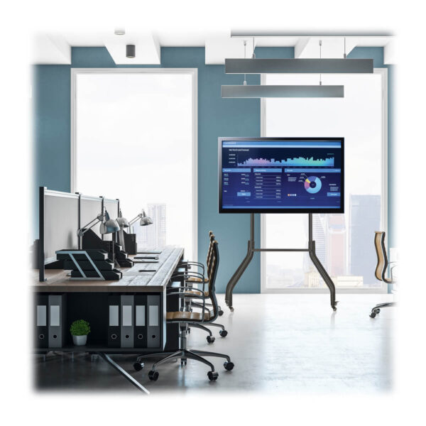 Tripp Lite series Rolling TV Cart for 42” to 65” Displays, Wide Legs, Locking Casters