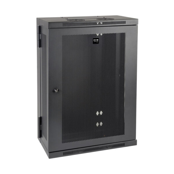 21cf2c38ba4eaaa0533635b1f8b8b2df Tripp Lite series SmartRack 18U Low-Profile Patch-Depth Wall-Mount Half-Height Rack Enclosure, Hinged Back