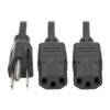 21eb934d1670fb8f2de001fe1854246b Tripp Lite series Y Splitter Power Cable, NEMA 5-15P to 2x C13 - 10A, 125V, 18 AWG, 6 ft. (1.83 m), Black