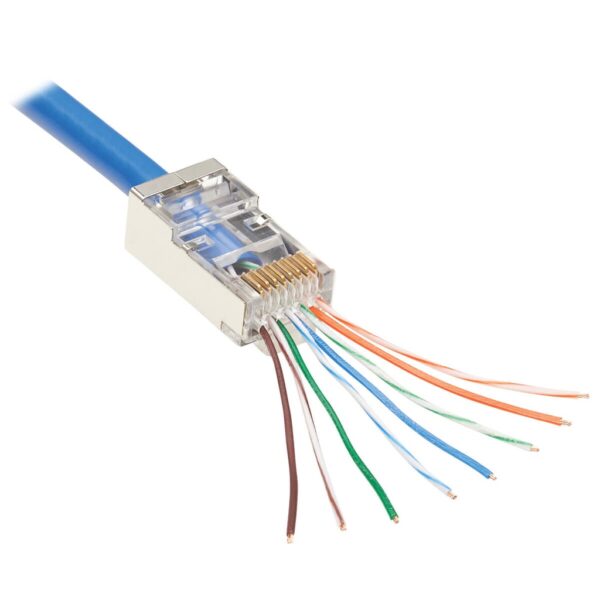 Tripp Lite series Cat6 RJ45 Pass-Through FTP Modular Plug, 50 Pack, TAA