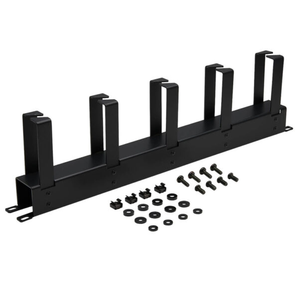Tripp Lite series Horizontal Cable Manager - Metal Rings, Black, 1U