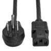 21f97440538f0f3c926543b3389007fe-3 Tripp Lite series Desktop Computer AC Power Cord, Right-Angle NEMA 5-15P to C13 - 10A, 125V, 18 AWG, 3 ft. (0.91 m), Black