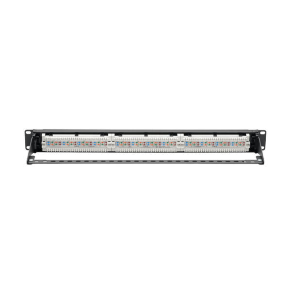 Tripp Lite series 24-Port Cat6 Patch Panel - 4PPoE Compliant, 110/Krone, 568A/B, RJ45 Ethernet, 1U Rack-Mount, Black, TAA