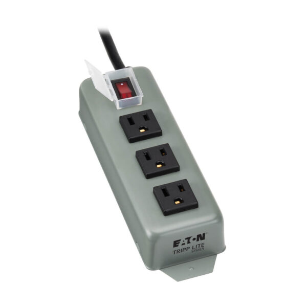 Tripp Lite series Industrial Power Strip, 3-Outlet, 6 ft. (1.8 m) Cord, NEMA 5-15P Plug, Switch Guard