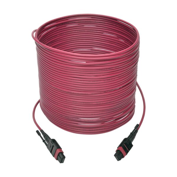2234237adc5ef85f969305f038c0601a Tripp Lite series 100G MTP/MPO Multimode OM4 Plenum-Rated Fiber Optic Cable (F/F), 12 Fiber, 40/100GBASE-SR4, Push/Pull Tabs, Magenta, 10 m