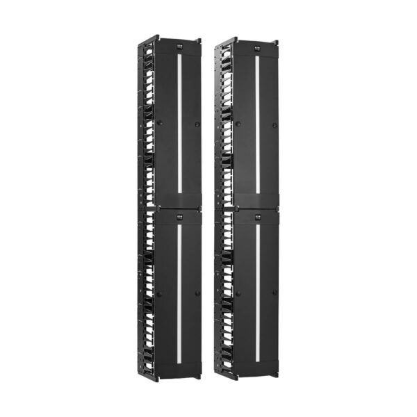 225c1aee954d458fe5850e9dee5916da Tripp Lite series High-Capacity Vertical Cable Manager - Deep Double Finger Duct with Cover, Double Sided, 12 in. Wide, Black, 7 ft. (2.2 m)