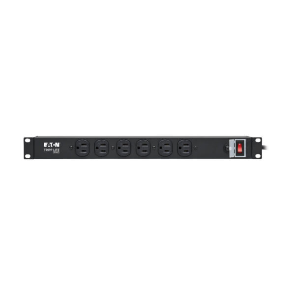 Tripp Lite series 1U Rack-Mount Power Strip, 120V, 15A, 5-15P, 12 Outlets (6 Front-Facing, 6-Rear-Facing), 15 ft. (4.57 m) Cord
