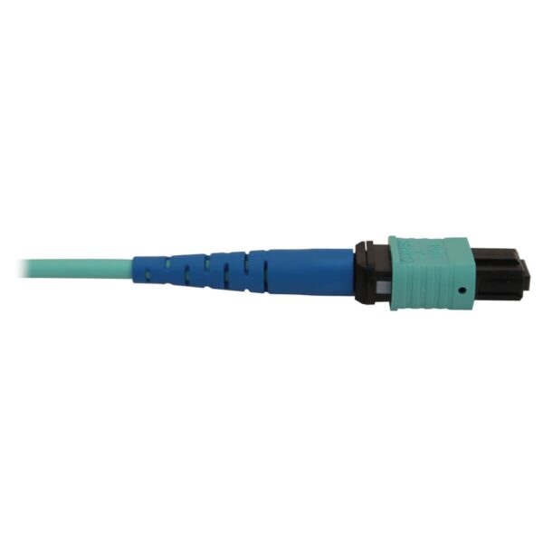 227a3b53ddf2cee4272763493d8fa3ab-1 Tripp Lite series 40/100/400G Multimode 50/125 OM3 Fiber Optic Cable (24F MTP/MPO-PC F/F), LSZH, Aqua, 3 m (9.8 ft.)