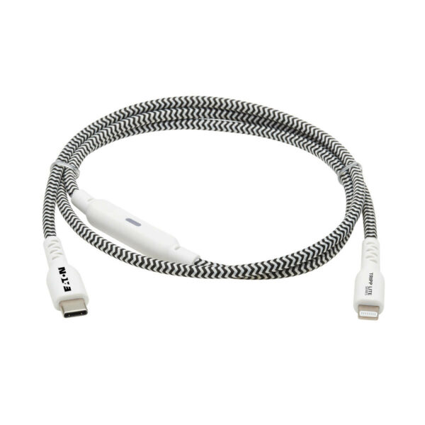 22c323d646c4b0dd0169ffd54b1f805a Tripp Lite series Heavy-Duty USB-C to Lightning Sync/Charge Cable with Status LED - MFi Certified, M/M, USB 2.0, 3 ft.