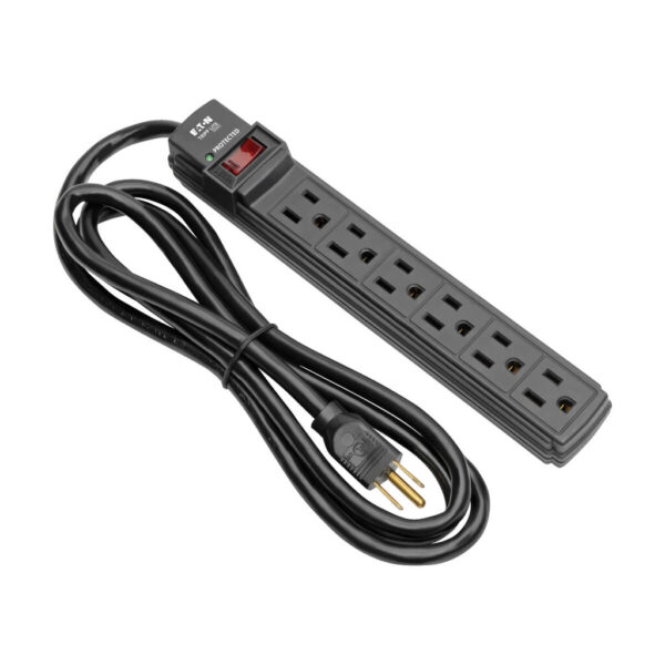 Tripp Lite series Protect It! 6-Outlet Surge Protector, 6 ft. Cord, 360 Joules, Diagnostic LED, Black Housing