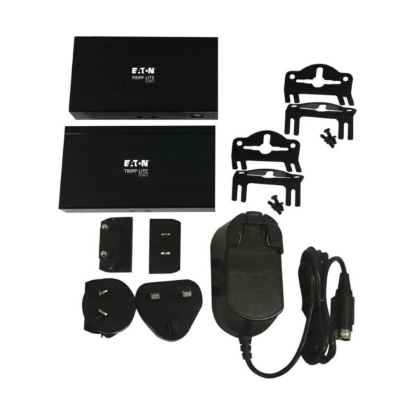 Tripp Lite series HDMI over Cat6 Extender Kit, Transmitter and Receiver with Repeater, 4K 60Hz, 4:4:4, IR, HDR, PoC, 230 ft., TAA