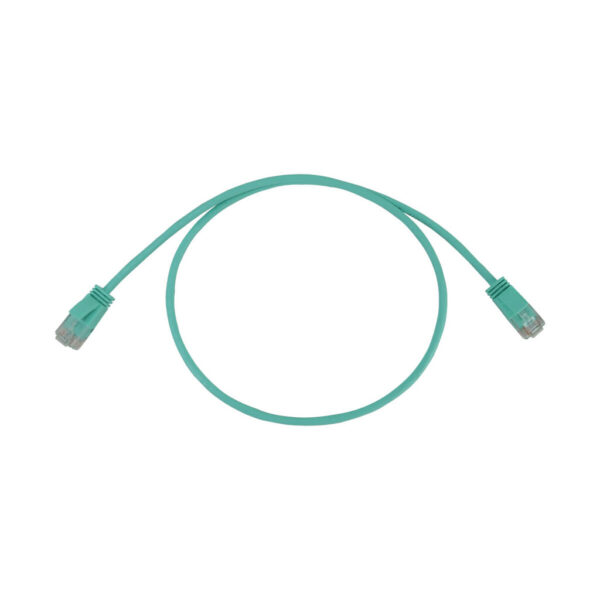 Tripp Lite series Cat6a 10G Snagless Molded Slim UTP Ethernet Cable (RJ45 M/M), PoE, Aqua, 2 ft. (0.6 m)