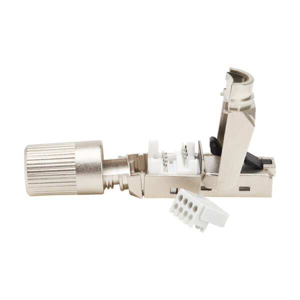 235ed6868281fa06562a6cff6a543a5f Tripp Lite series Cat8 STP Class 1 Field-Termination Plug, 568A/568B, TAA