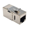 Tripp Lite series Cat6 Straight-Through Modular Shielded In-Line Snap-In Coupler with 90-Degree Down-Angled Port (RJ45 F/F), TAA