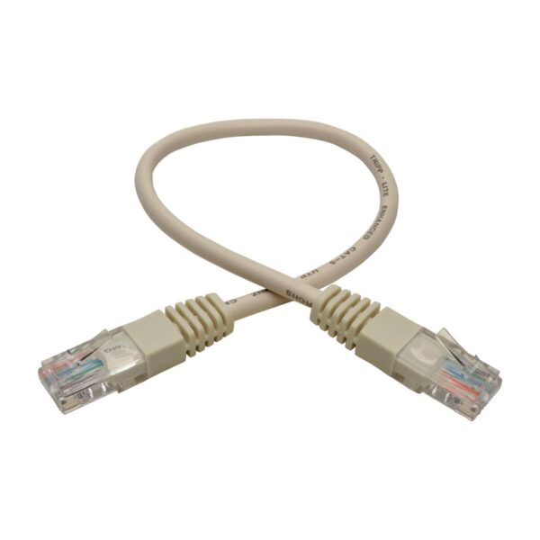 Tripp Lite series Cat5e 350 MHz Molded (UTP) Ethernet Cable (RJ45 M/M), PoE - White, 1 ft. (0.31 m)